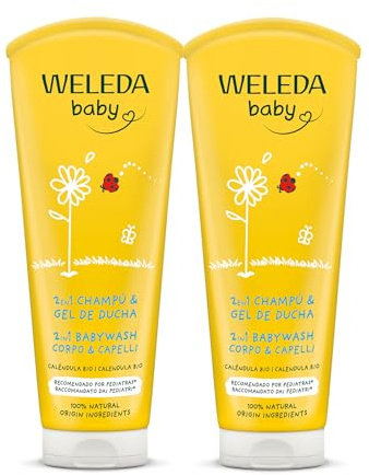 Weleda Baby Bipack Babywash 2in1 Ringblomma 2 x 200 ml | babywash ringblomma bipack, weleda baby, 2in1 duschkräm, nyfödd rengöring, extra mild formel, prisvärdhetsformat