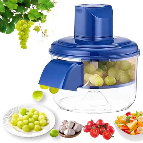 Electric Grape Peeler, Fully Automatic Small Fruit Peeler One-Touch Operation, Rechargeable Home Kitchen Aid P eeler, for Cherry, Grape,Plum,Tomatoes,Dates (Blue)