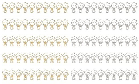 Flower Shape Clips, 100pcs Metal Hollowed Tail Clips, Gold Silver Paper Clamps for Document, Strong Clamping Force with Elegant, Ideal for Organizing Files and Gifts
