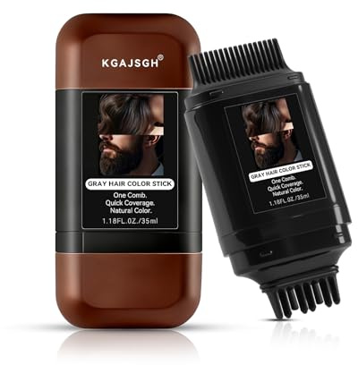 KGAJSGH Gray Hair Color Stick, Portable Touch-Up Pen, Hair Color Comb For Men & Women, Instant Coverage for White Hair & Beard, Quick-Dry & Non-Fading