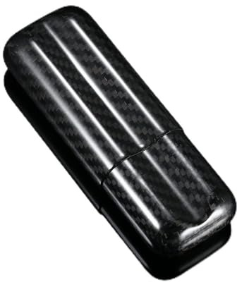 SEAFRONT Estuche para Puros de Fibra de Carbono, Humidor de Viaje Delgado y Ligero para Hombres, con Capacidad para 2 Puros, Calibre de Anillo de hasta 57, Protección Duradera