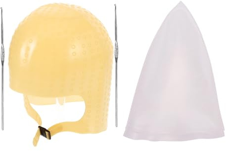 ELAYARD Cuffia per Colpi di Sole in Silicone 2 Pezzi con Ago e Gancio per Evidenziare Chioma, Riutilizzabile con Vestibilità Confortevole per Utilizzo Domestico e Salone