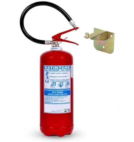 Kit Estintore 6kg a Polvere – Omologato e Certificato – Include Staffa a Muro, Cartello e Bollino di Verifica – Sempre Pronto (E1061)