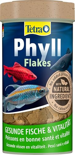Tetra Phyll Flakes - alimento con ingredientes vegetales en forma de escamas para todos los peces ornamentales, lata de 250 ml