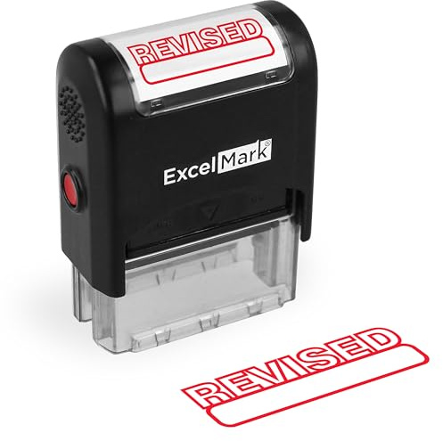 ExcelMark Revised Self Inking Rubber Stamp - Red Ink