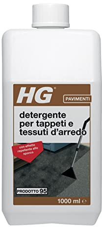 HG Detergente per Moquette, Tappeti, Cuscini del Divano, Mobili, Tende per Interni ed Esterni, Tappezzeria e Tessuti, Rimuove lo Sporco in Modo Rapido, 1 L (151100108)