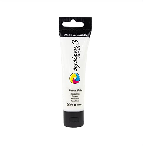 Daler-Rowney System3 Acrylic Paint, Plastic Tube, 2oz - 59 ml, Titanium White