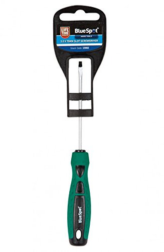 Blue Spot Tools 13002 Destornillador de ranura, verde, 3,0 x 75 mm