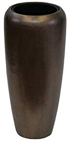 Klocke Pflanzgefäße Edle & Hochwertige Pflanzvase/Pflanzkübel - Fiberglas - Mit Einsatz – Indoor – Metallic/Metallisch Blumenkübel/Pflanzgefäß/Vase/Kübel (Klein: 75cm, Bronze)