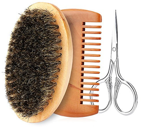 Bartpflege Set für Männer, Bartpinsel Kit mit Rasierpinsel und Gesichtsmassagegerät, Bart Reinigung Pflegeset Werkzeug für Gesichtsbehandlung und Rasur (F3)