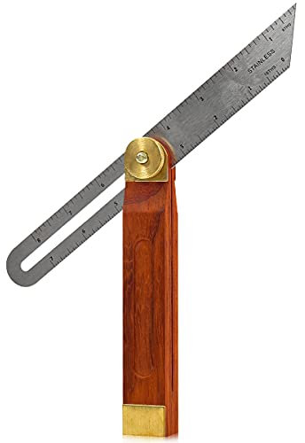 LUUFAN Adjustable Carpentry Square Bevel Gauge Sliding Bevel 9 Inch/230mm Hardwood Handle Stainless Steel Blade Ruler, T Bevel Blade Ruler for Craftsman Engineer Woodworking
