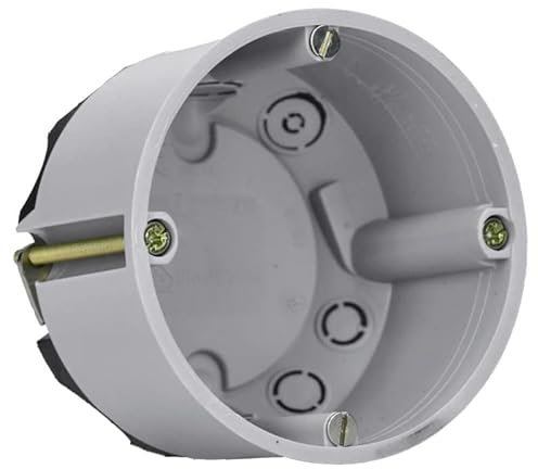 10 Stück Brandschutzdose flach Ø 68x49mm für F30-F90 rauchdicht zertifiziert Kunststoff PP Grau-Schwarz Voxura