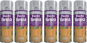 STOREX Enterprises 6 X All Purpose Yacht Varnish 400ML - Professional Clear Gloss Finish Spray Wood Color Paint