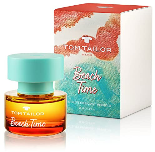 Tom Tailor Parfüm Damen Beach Time for her 30ml I Sommerliches Eau de Toilette Damen für jedes Alter I Parfum Damen I Komposition aus Limette, Yuzu, Pfingstrose & Vanille I Floral, zitrisch & fruchtig