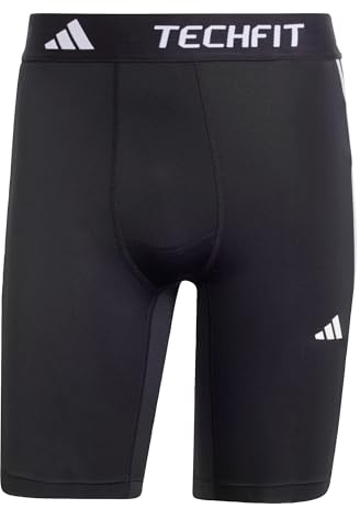 adidas Men's Techfit Compression Training 3-Stripes Short Tights, Black, S