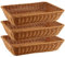 MANCHAP 3 cestini rettangolari in vimini sintetico, 40 x 30 x 8 cm, per il pane, in finto rattan, per riporre e esporre frutta