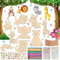 270Pcs Tiere Holz Bastelset, Kindergeburtstag Basteln, Holzanhänger zum Bemalen, Bastelsets für Kinder, mit 27 Holztiere, 202 Strasssteine, 12 Farbstifte, 27 Kordel, für Mädchen/Jungen DIY Handwerk