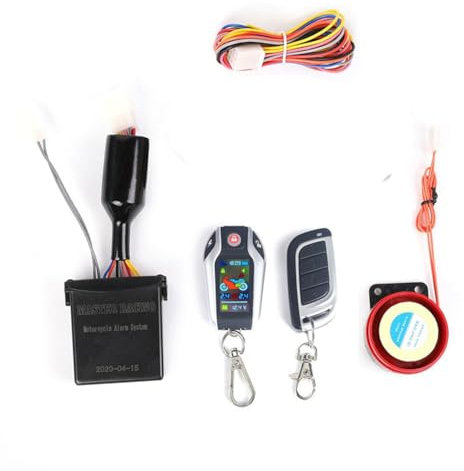Frefgikty Système d'alarme LCD pour moto - Système de sécurité - Deux alarmes antivol - Démarrage du moteur sans clé - Sans moniteur - et facile à utiliser