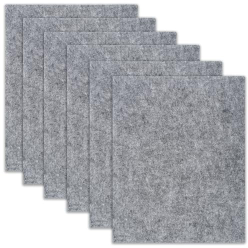 6 Pezzi Feltrini Adesivi,16 x 20 cm Moquette Adesiva Auto Feltro Autoadesivo Forte,4 mm di Spessore Feltro Adesivo Sottosedie Quadrati Pad Protettivi Antiscivolo per Arredi- Grigio Chiaro