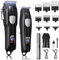 Maquina de Cortar Pelo Hombre, T Blade Cortapelos Hombre Profesional Inalámbrico Clipper Maquina Pelo Set con Pantalla LED, Multifuncional Cortadora Corta Pelo Cortabarba Kit USB Recargable