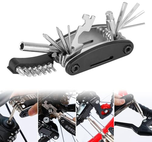 Multitool Fahrrad, 21-in-1 Faltbares Fahrradwerkzeug, für Unterwegs Fahrrad-Multifunktionswerkzeug, Rennrad Multitool Fahrrad Tool