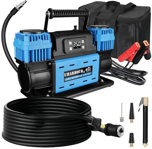 Uharbour - 12V Off Road Air Compressor with Digital LCD Display, 12V Off-Road Air Compressor Heavy Duty Comes with Carry Bag