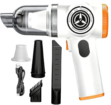 Aspirateur de voiture portable – Aspirateur à main sans fil puissant, plumeau à forte aspiration de 15 000 Pa, machine de nettoyage automobile légère | Aspirater intérieur pour berlines, SUV, mini