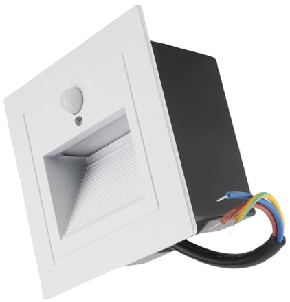 Ejoyous Lampada da Parete Angolare da Incasso a Muro Lampada da Parete in Ferro Corpo in Vernice 3W IP65 Sensore di Movimento Bianco Caldo da 85 a 260V per Scale Corridoio Portico Illuminazione