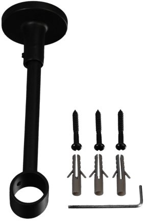 Träger für Gardinenstangen 14 cm einläufig Landhaus, ø 20 mm, 1 STK schwarz