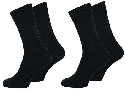 Nur Der 2er Pack Baumwolle Business Socken Classic mit Komfortbund Herren, schwarz, 43-46