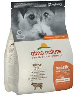 Almo Nature Pienso para Perros Adultos Holistic Dog Dry Buey (2 kg). Alimento para Perros Seco Alto en Proteínas para Razas Pequeñas con Sabor a Carne Natural. Comida Seca de Fácil Digestión