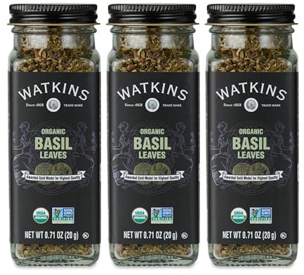 Watkins Organic Basil, 0.71 Ounce, 3 Count