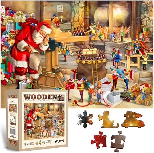 Wooden.City Träpussel 505 Bitar Tomtens Verkstad