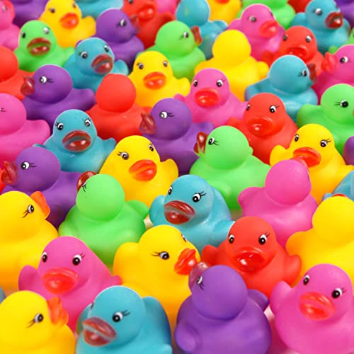 228-Pack Mini Ducks, Mini Colorful Rubber Duckies Bath Toy for Kids,Float & Squeak Small Colorful Ducks Bathtub Toys,Bulk Mini Rubber Ducks Toy