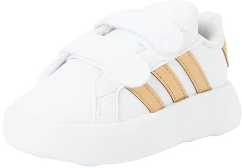 adidas Grand Court 2.0 Shoes Kids, Zapatillas Unisex niños, FTWR White Matte Copper Matte Gold, 26.5 EU
