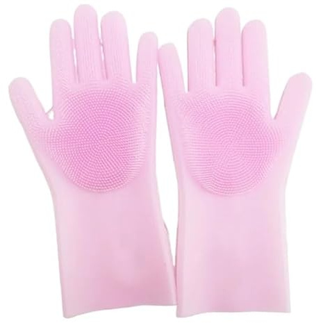 GUYANA Guantes Latex Guantes de limpieza de vajilla, fregadores domésticos, herramientas de limpieza de cocina, fregado Guantes (Color : Pink)