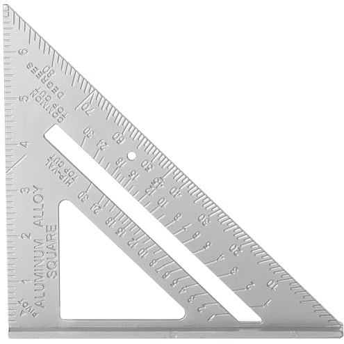 Hardys 7 Aluminium Combination Square - Straight Edge Tri Speed Square, Ideal Carpenters, Roofing, DIY Tool - Metric Graduations & 45 90 Degree Angle Ruler