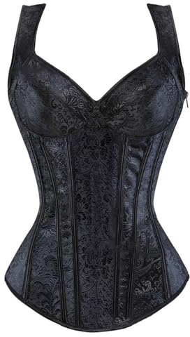 Corsetto Donna Nero Con Spalline Taglie Forti Coulisse Bustier Top Floreale Lace Up Corsetto Disossato Sposa Push Up Marrone Corsetti Intimo Sera Elegante Slim Waist Trainer Festa Corsetto Rosa