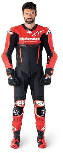 Alpinestars GP-R7 Tuta in pelle da moto in 1 pezzo, nero/rosso, 50