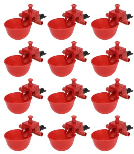 OSOLADY 12pièces Fontaines à Eau Ajustables pour Pigeons Poules et Oiseaux Abreuvoirs Automatiques Pratiques Couleur Aléatoire