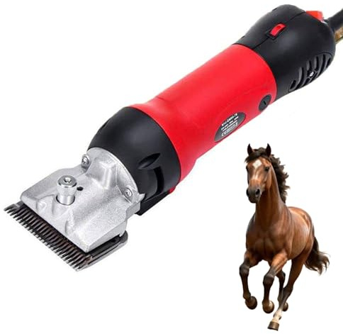 Elektrisk Hästklippare 690W, Elektrisk Hästsax med 6 Justerbara Hastigheter och Låg Vibration, Trimmer för Hästhår och Boskap, Husdjur red