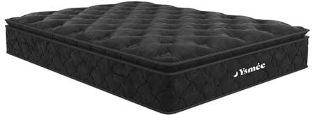 Vente-Unique - Matelas Ressorts ensachés surmatelas intégré - Black Dream de DREAMEA PLAY - 140 x 190 cm