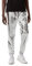 LucMatton Herren-Jogginghose, metallisch, glänzend, Disco-Party, elastische Hose, silber, 41-44.5