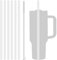 6Pcs Replacement Straws for Stanley Adventure Travel Tumbler, Plastic Straws Compatible with Stanley 20/30/40 oz Stanley Tumbler, Clear Straws with Cleaning Brush