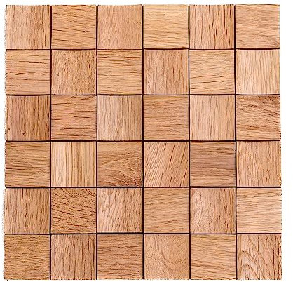 BROSZEIT St. Moritz Wandpaneele für Wohnzimmer/Wohnraum Eiche Echtholz hochwertige Wandverkleidung und Akustikeffekt in 3D Optik (30 x 30 x 0,6mm) 10 Stk/0,9m² per Pack. (Eiche natur)