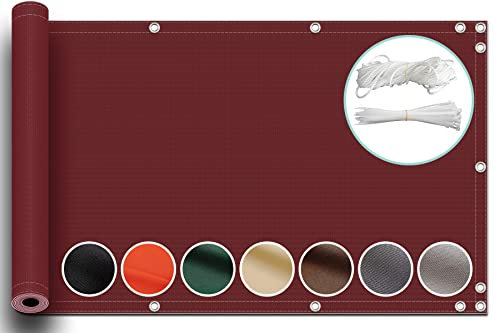 ZQXFZ Sichtschutzzaun 280x500cm balkonmöbel Oxford-Stoff Anti-Peeping, Wasserdicht Balkon Sichtschutz Blickdicht Sichtschutz FüR Den Balkon -Rotwein.
