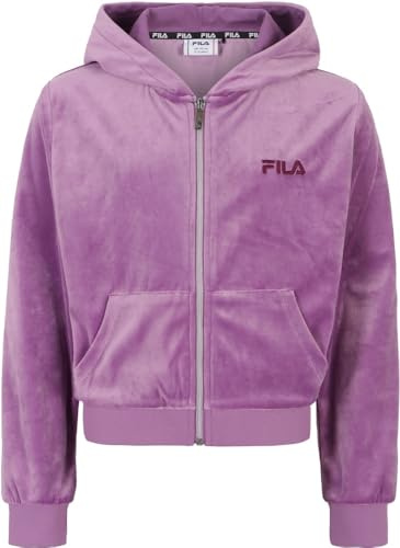 FILA flickor Longuich Cropped Velvet Hoody Jacket Spår
