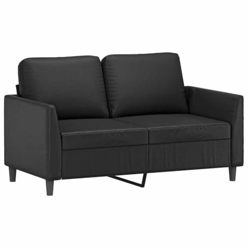 vidaXL Canapé à 2 Places, Causeuse avec Accoudoirs, Siège avec Dossier Rembourré, Meuble de Salon Salle de Séjour, Moderne, Noir Similicuir