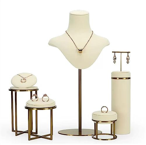 WAOCEO Schmuckständer Samt-Schmuckständer, Halskettenhalter, 5er-Set, Schmuckaufhänger for Halsketten, Schmuckbüsten-Ausstellungsständer aus Metall for Verkauf Schmuck Organizer