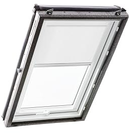 Original Roto Rollo Exclusiv ZRE für Roto Dachfenster - Führungsschiene Weiß - Manuelle Bedienung - Tageslichtrollo für Baureihe Designo R4/R7 und Classic 43/73 - Größe 054/118 | 05/11 - Farbe Weiß